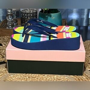 Bold Kate Spade Multicolor Platform Flip Flops